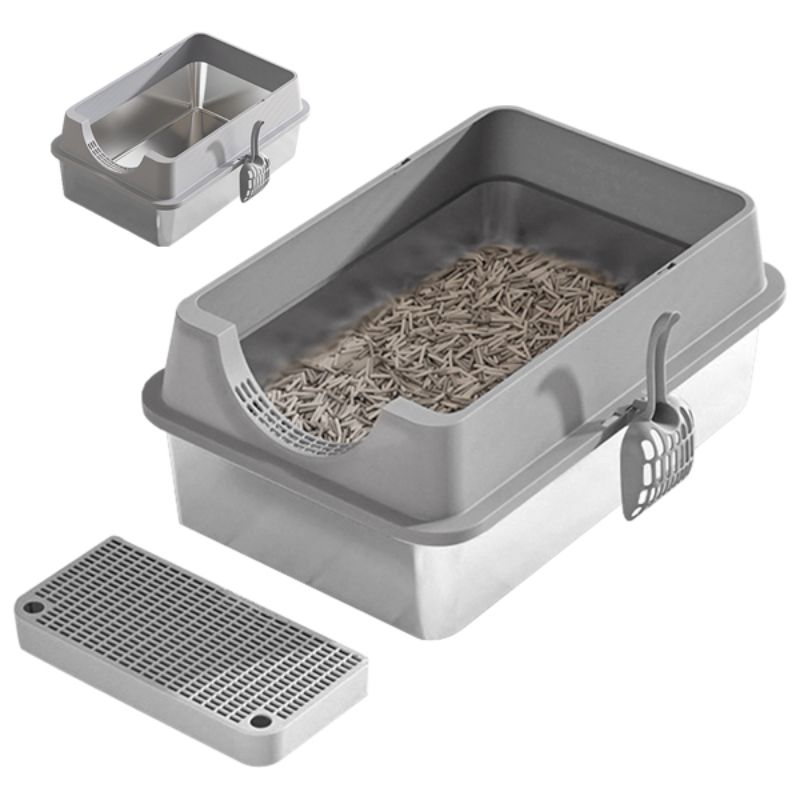 Semi closed-cat litter box