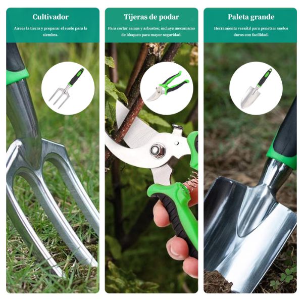 Herramientas de jardinería - 9 piezas