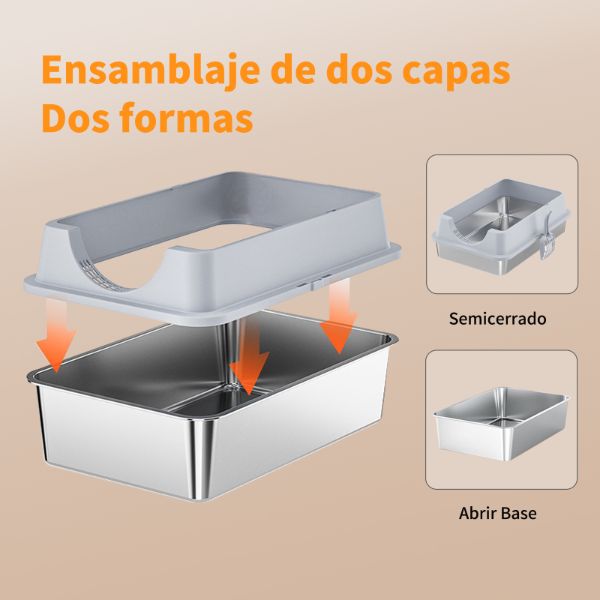 Arenero semicerrado para gatos