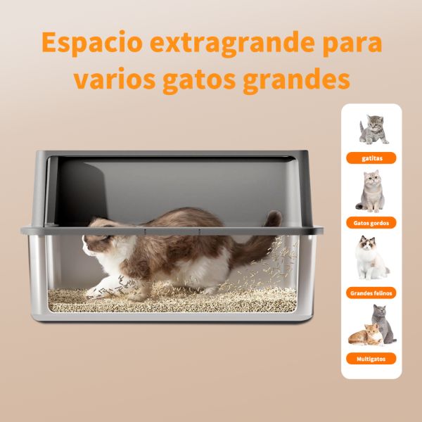 Arenero semicerrado para gatos