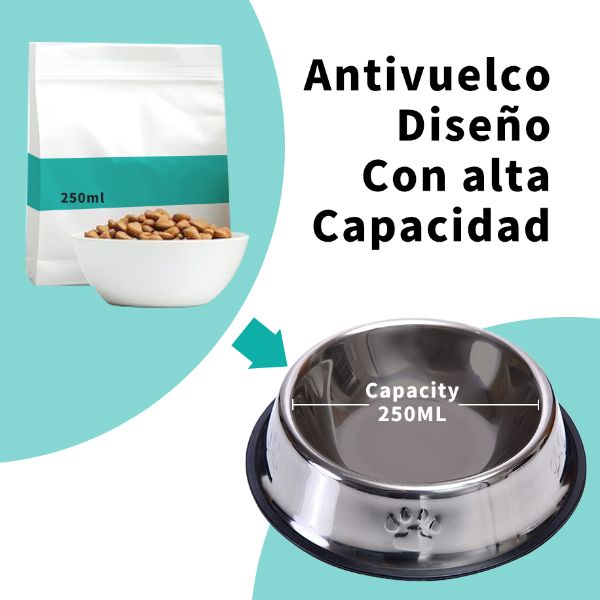 Comederos de acero inoxidable para perros y gatos
