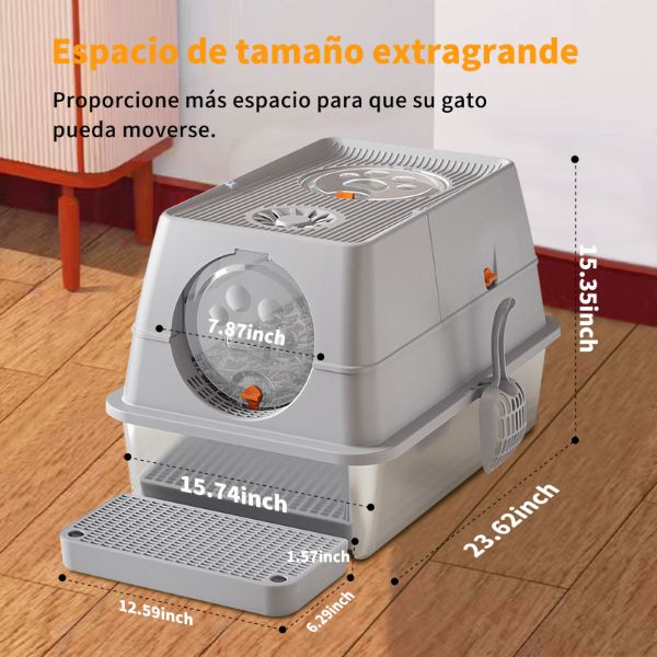 Arenero para gatos completamente cerrado