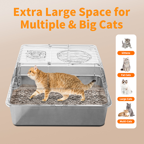 Fully enclosed-cat litter box