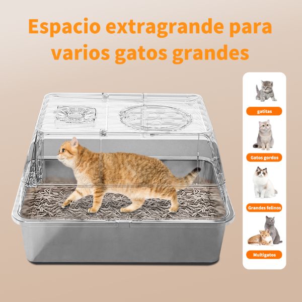 Arenero para gatos completamente cerrado